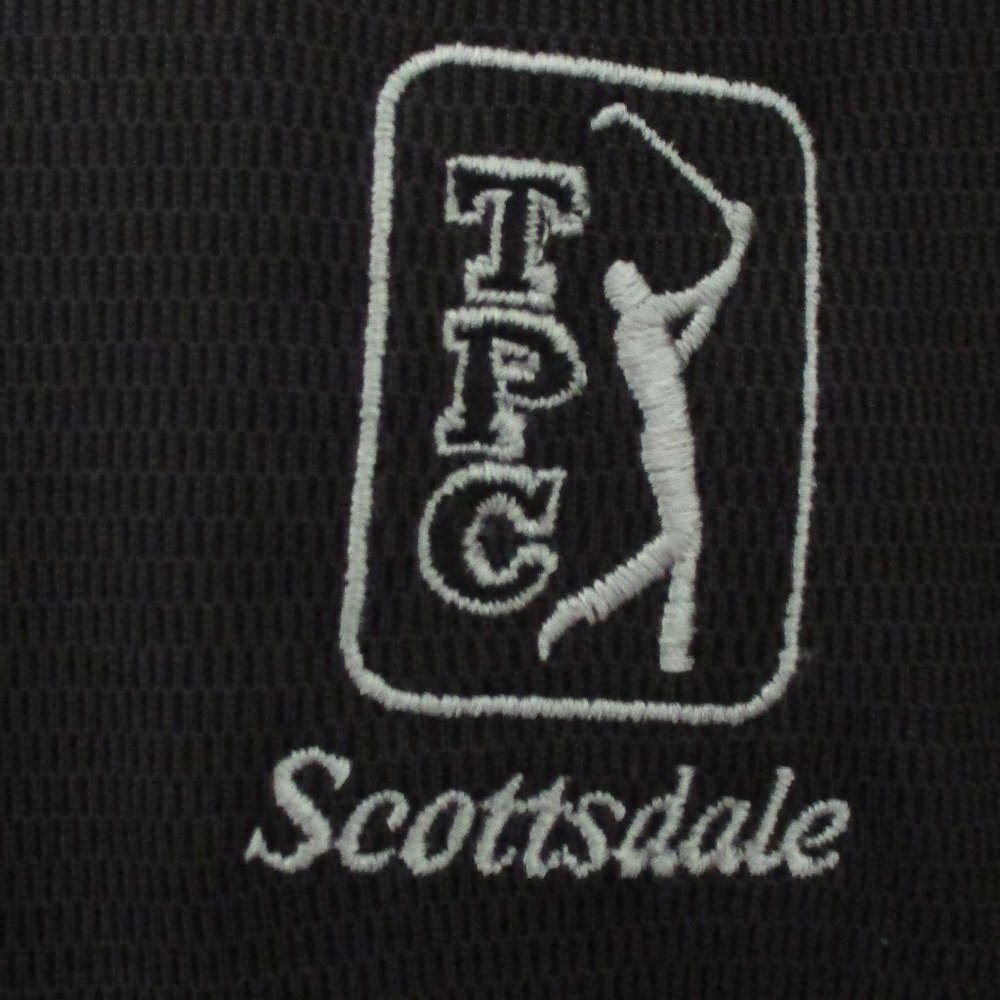 LinksTech Mens S/S "TPC Scottsdale" Black Golf Polo Shirt NWOT - Size Large